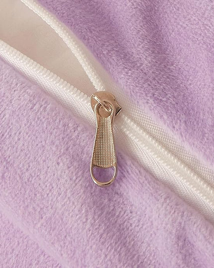 FOPPA Lilac fluffy Comforter Cover Set king- Ultra Soft fluffy lilac Bedding Sets 3 Pieces (1 Duvet Cover + 2 Pillow case) pink fluffy bed set (Lilac, King) - LeafyLoom