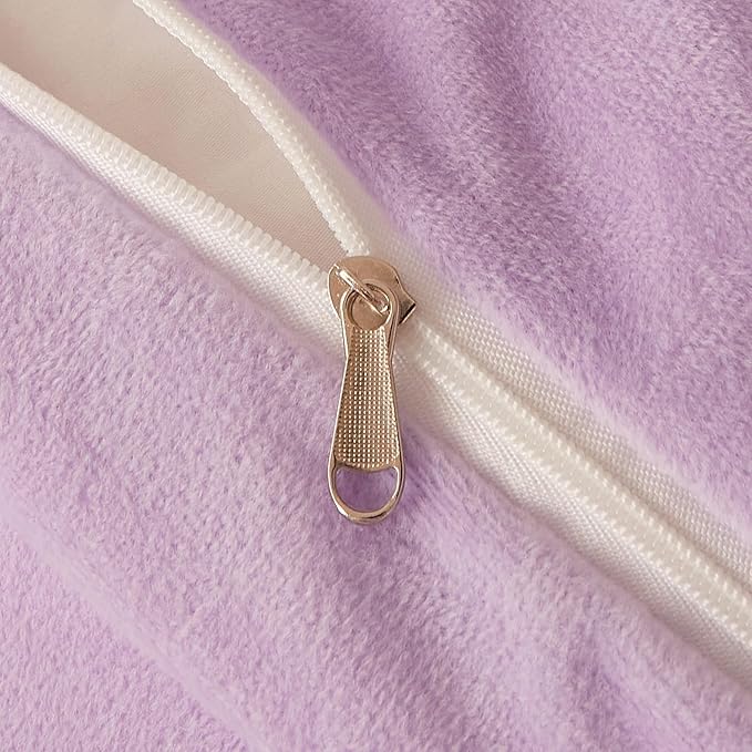 Fluffy Lilac comforters Cover twin size - Ultra Soft Plush Lilac bedding Sets 2 Pieces (1 faux fur comforter Cover + 1 fuzzy pillow case) girls shaggy Lilac twin bed set (Lilac, Twin) - LeafyLoom