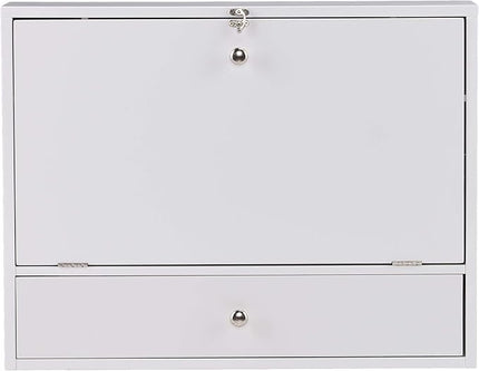 SEI Furniture Willingham Wall Mount Folding Desk, White - LeafyLoom