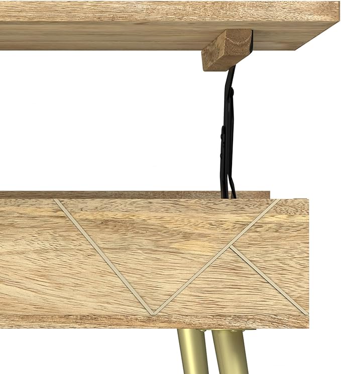 SIMPLIHOME Jager Lift Top Coffee Table, 36 inch, Natural - LeafyLoom