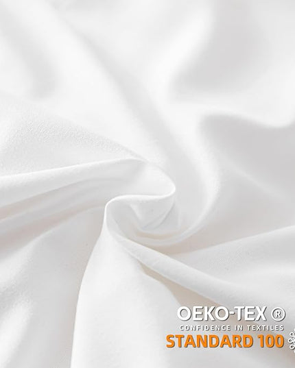 JANZAA California King Comforter Set White Comforter Ruffle 3PCS Soft Fluffy Boho Comforter Vintage Farmhouse Bed Comforter Set Shabby Chic Bedding with 2 Pillowcases for All Season - LeafyLoom