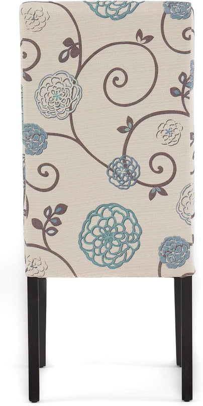 Christopher Knight Home Pertica Fabric Dining Chairs, 2-Pcs Set, Polyester White And Blue Floral - LeafyLoom