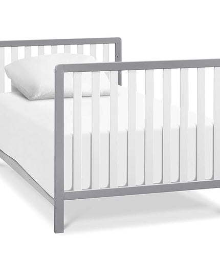 Carter's by DaVinci Colby 4-in-1 Convertible Mini Crib with Trundle Drawer in Grey and White, Greenguard Gold Certified, Undercrib Storage - LeafyLoom