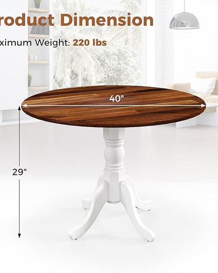 Round Dining Table, Walnut - LeafyLoom