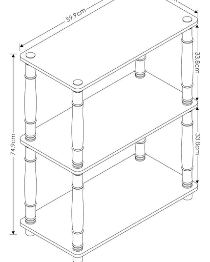 Furinno Turn-N-Tube 3-Tier Compact Multipurpose Shelf Display Rack with Classic Tube, Espresso/Black - LeafyLoom