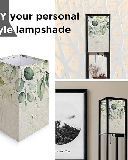 OUTON Linen Lamp Shade 16 x 8.5 x 8.5 inch for Shelf Floor Lamp (Beige) - LeafyLoom