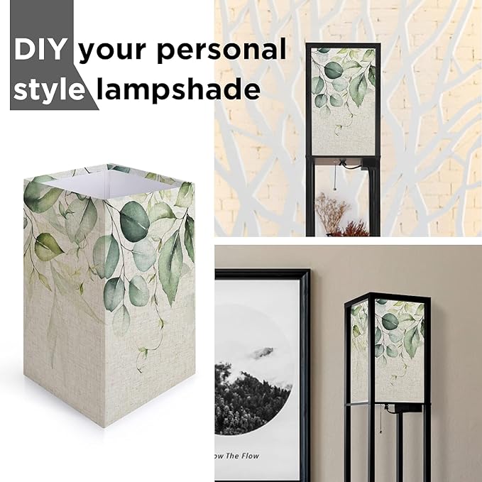 OUTON Linen Lamp Shade 16 x 8.5 x 8.5 inch for Shelf Floor Lamp (Beige) - LeafyLoom