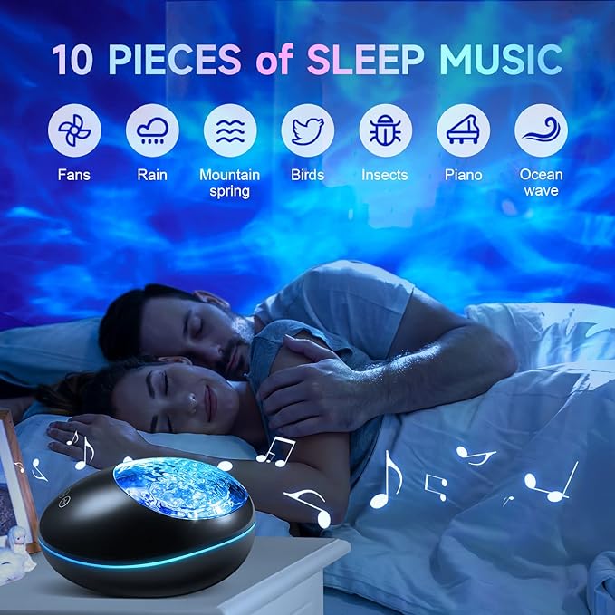 ONEFIRE Galaxy Projector, White Noise Night Light Projector for Bedroom, Bluetooth Music Ceiling Projector Room Lights, Remote Timer Galaxy Light Skyligh,Star Lights Projector for Kids Teen Girl Gifts OneFire