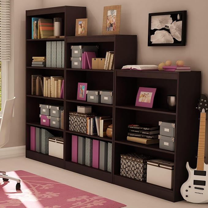 South Shore Axess 5-Shelf Bookcase - Chocolate - LeafyLoom