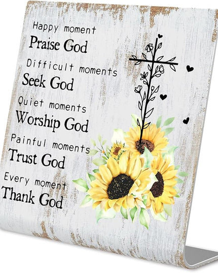 Christian Office Decor for Women Religious Gifts christian office supplies Faith Christian Gifts Prayer Room Decor for Office Desk Scripture Inspirational Home Decor XUV01 - LeafyLoom