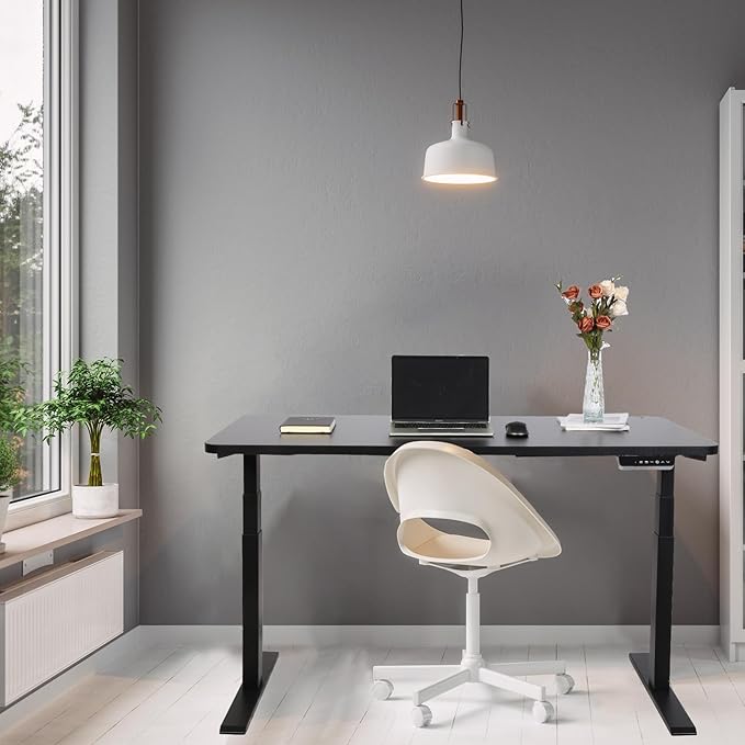 55“*27.5”Height Adjustable Electric Standing Desk with Storage Sit Stand Desk Computer Desk Home Office Desk Memory Controller by BOSCH Motor by BOSCH (Wood/Black Frame 55 * 27.5) - LeafyLoom