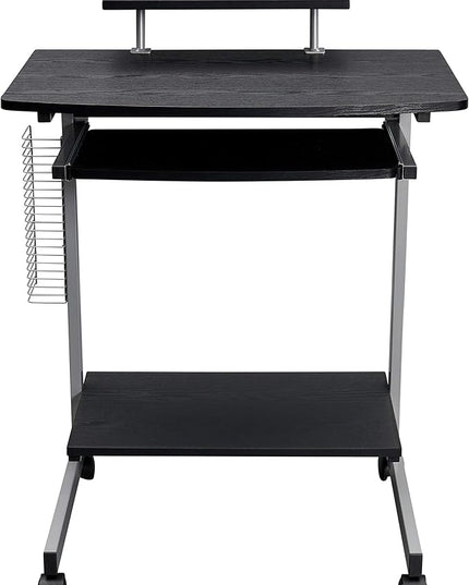 Techni Mobili Compact Computer Cart With Storage, Graphite - LeafyLoom