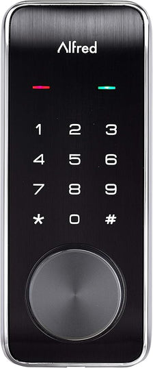 Alfred DB2-B Smart Door Lock Deadbolt Touchscreen Keypad, Pin Code + Key Entry + Bluetooth, Up to 20 Pin Codes (Chrome) ALFRED
