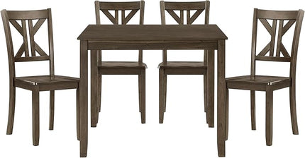 NicBex Dining Table Set for 4 Kitchen & Dining Room Tables 5Pc Dining Set Table and 4 Side Chairs X-Back Design Kitchen Dining Furniture Wooden Transitional Breakfast, Brown Mix - LeafyLoom