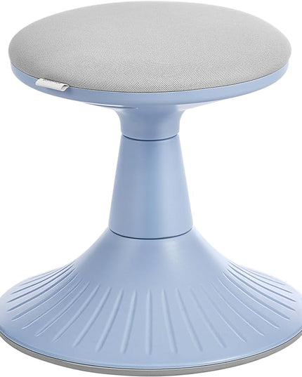 SONGMICS Kids Wobble Chair, Wiggle Stool for Kids Ages 5-8, Comfortable 60D Foam Seat, Breathable Fabric, Anti-Slip Base, 14.2-Inch High, Tool-Free Assembly, Pale Blue and Dove Gray UOSC009Q01 - LeafyLoom