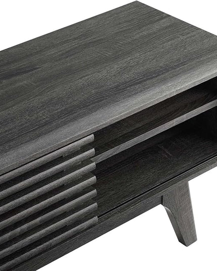 Modway Render Mid-Century Modern Low Profile 48 Inch TV Stand in Charcoal, 48" - LeafyLoom