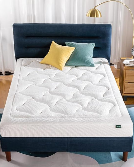 ZINUS 8 Inch Cloud Memory Foam Mattress, Full, Fiberglass Free, Pressure Relieving, Mattress in A Box, CertiPUR-US Certified, White - LeafyLoom