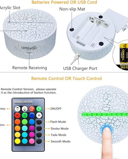 Baseball Night Light for Kids, 16 Colors Changing Baseball Sport Gifts Dimmable Bedside Lamp with Remote Control, Xmas Birthday Gifts for Kids Baseball Fans (Baseball Hitter) - LeafyLoom