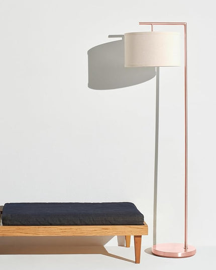 Brightech Montage Modern Floor lamp, LED Floor Lamp for Living Rooms & Offices - Tall Standing Lamp for Bedroom Reading - Corner Pole Lamp for Contemporary Home Decor - Rose Gold - LeafyLoom
