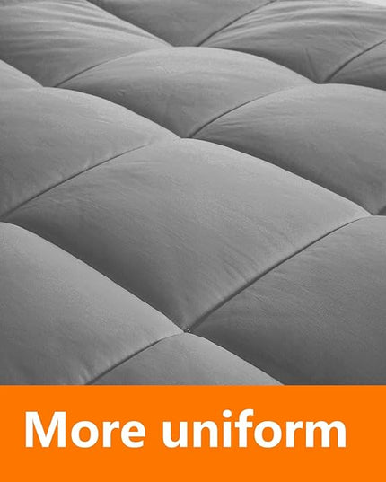 California King Size Comforter Set - 3 Pieces, 1 Reversible Comforter and 2 Pillowcases,Soft Quilted Warm Fluffy Cooling Bedding for All Season,Grey - LeafyLoom