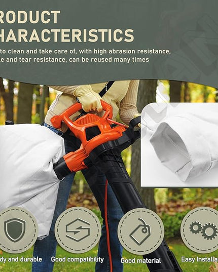 DECKMAN Blower Debris Vacuum Bag/Leaf Blower Vac Bag Compatible with Portland 12 Amp 3-in-1 Electric Blower Vacuum Mulcher 62337 - LeafyLoom