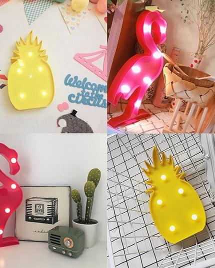 AceList Luau Party Decorations Flamingos Pineapple Lights Tropical Hawaiian Themed Party Supplies Birthday Decor for Wall Table Desk Centerpieces - LeafyLoom