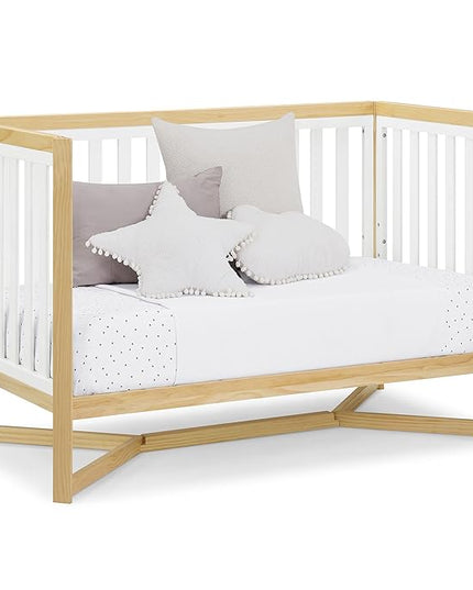 Delta Children Tribeca 4-in-1 Baby Convertible Crib, Bianca White/Natural - LeafyLoom