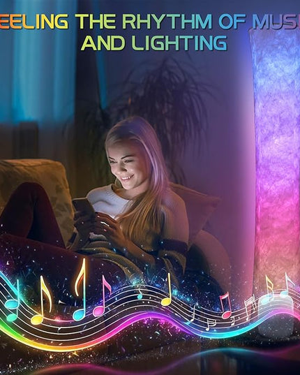 Torchlet 2pcs Floor Lamp, RGB Floor Lamp with 16 Million DIY Colors and Scene Modes, Music Sync and White Fabric Shade, Smart Floor lamp with App/Remote control, Standing Lamp for Living Room, Bedroom Torchlet