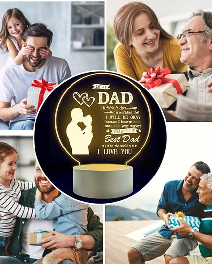 I Love My Dad-Best Dad Birthday Gifts from Daughter Son-Dad Birthday Gifts Night Light-Room Decoration Dad's Gifts. - LeafyLoom