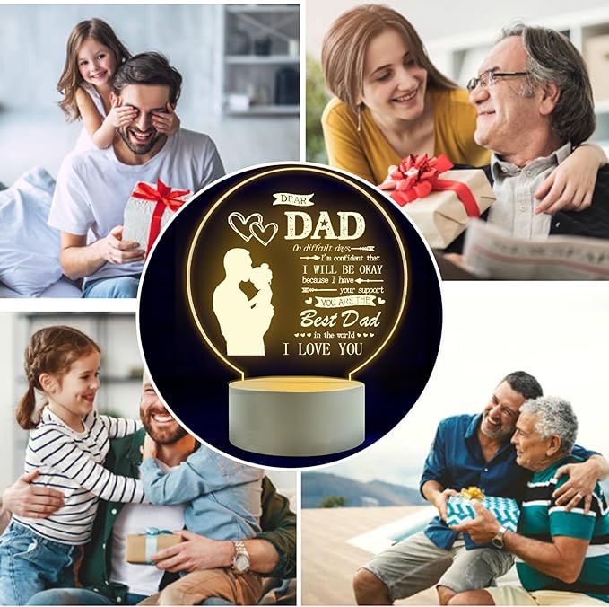 I Love My Dad-Best Dad Birthday Gifts from Daughter Son-Dad Birthday Gifts Night Light-Room Decoration Dad's Gifts. - LeafyLoom