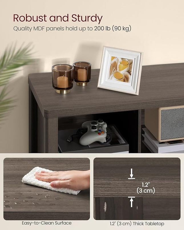 VASAGLE TV Stand for TVs up to 70 Inches, Entertainment Center with Storage Shelves, TV Console Table, Easy to Assemble, TV Cabinet for Living Room, Bedroom, Chestnut Brown ULTV114K01 - LeafyLoom