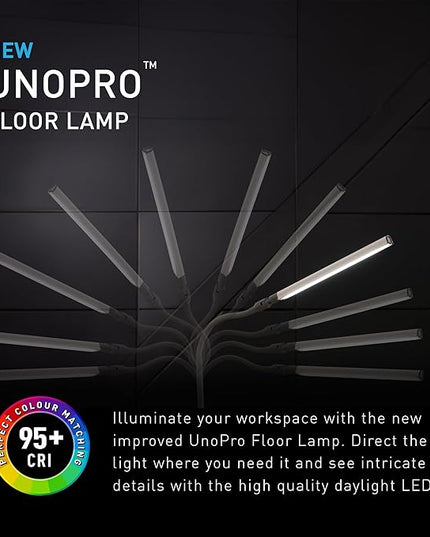 Daylight Company Uno Pro lamp, Standing Lamp for Living Room, Bedroom, Salon, Office, Touch Control, Flexible Arm, Sleek Design, Multipurpose - LeafyLoom