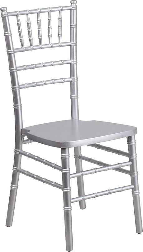 Flash Furniture 2 Pack HERCULES Series Silver Wood Chiavari Chair - LeafyLoom
