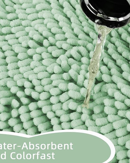 Locker Rug school girl rugs Carpet Chenille 100% Microfiber Locker Carpet with Non Skid Backing Locker Decorations (Green, 10X10) - LeafyLoom