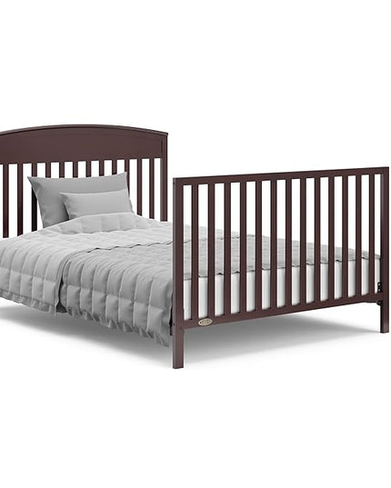 Graco Benton 5-in-1 Convertible Crib (Espresso) – GREENGUARD Gold Certified, Converts from Baby Crib to Toddler Bed, Daybed and Full-Size Bed, Fits Standard Full-Size Crib Mattress - LeafyLoom