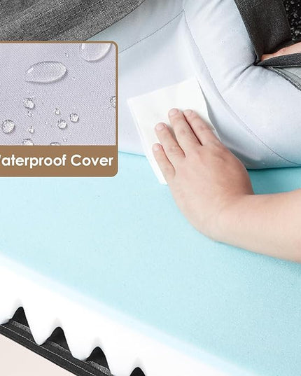 EHEYCIGA Orthopedic Dog Beds for Large Dogs, Waterproof Memory Foam Large Dog Bed with Sides, Non-Slip Bottom and Egg-Crate Foam Large Dog Couch Bed with Washable Removable Cover, Dark Grey EHEYCIGA