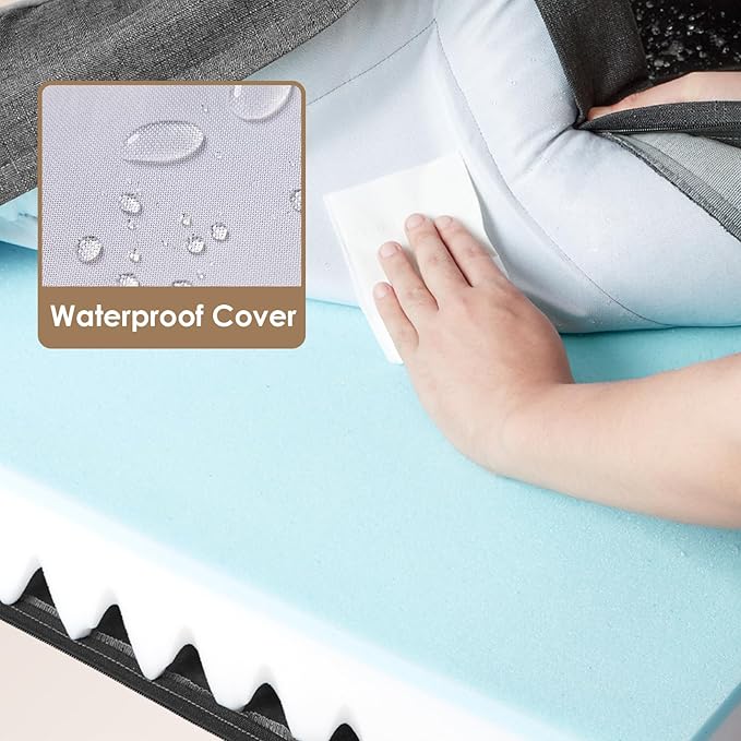 EHEYCIGA Orthopedic Dog Bed for Large Dogs, Waterproof Memory Foam with Sides, Non-Slip Bottom and Egg-Crate Foam Couch Bed with Washable Removable Cover, Dark Grey EHEYCIGA