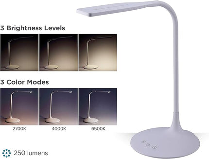 BLACK+DECKER VLED1819-BD Battery LED Desk Lamp, Dimmable with Adjustable Color Temperature, 4 Hour Battery Life, Rechargeable, Eco Friendly, White - LeafyLoom