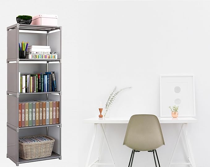 3,4,5-Tier Cube Storage Shelf or Organizer | Can be Used as Bookshelf, Bookcase, Closet, Pantry Shelves and Many More (4-Tier) - LeafyLoom