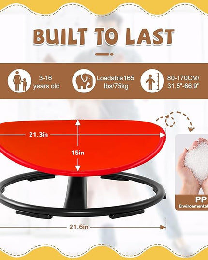 Zhenx Spinning Chair for Kids, Autism Kids Swivel Chair, Kids Sensory Chair, Spinning Chair for Autistic Kids & ADHD Children, Sit and Spin Training Body Coordination(Red) - LeafyLoom