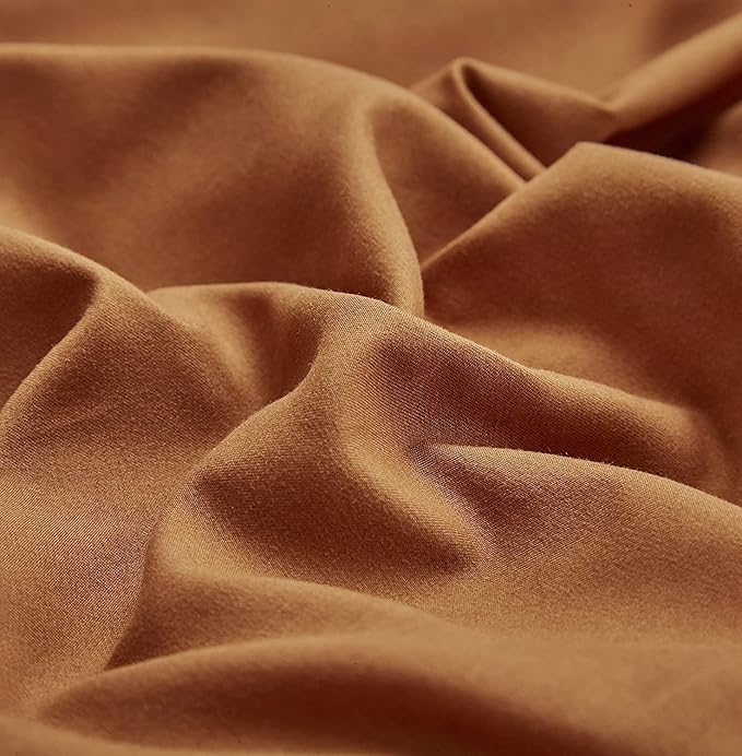 Pumpkin Color Comforter Sets Solid Cinnamon Color Bedding Set Cal King 3 PCs Pumpkin Comforter Sets for Women Girls Breathable Soft Bedroom Collection Solid Rust Color Adults Pumpkin Bedding - LeafyLoom