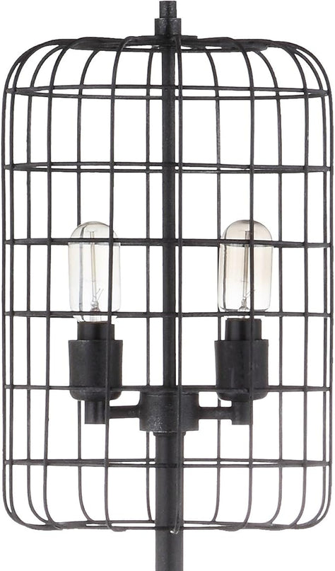 JONATHAN Y JYL4030A Odette 65" Industrial Metal Floor Lamp Industrial,Rustic,Transitional for Bedrooms, Living Room, Office, Reading, Black/Silver - LeafyLoom