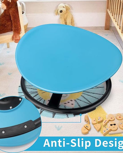 Kids Sensory Swivel Chair, Autism Sensory Chair, Spinning Chair for Autistic Kids, Small Space, Spin Seat, Metal Base, Non-Slip Design, Blue - LeafyLoom