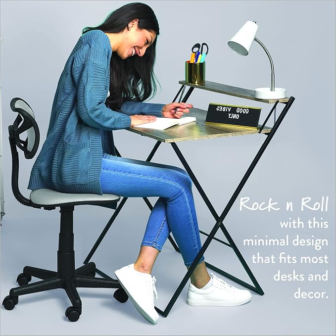 Swivel Mesh Desk Chair, 21D x 21W x 33H in, White - LeafyLoom