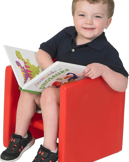 Children's Factory 3-in-1 Cube Chair for Kids, Flexible Seating Classroom Furniture, 1-Pack, Red - LeafyLoom
