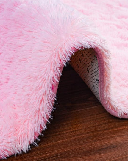 Softlife Ultra Soft Fluffy Area Rugs for Bedroom, Girls and Boys Room Kids Room Nursery Rug, 3 x 5 Feet Shaggy Fur Indoor Plush Modern Floor Carpet for Living Room Christmas Decor, Pink - LeafyLoom