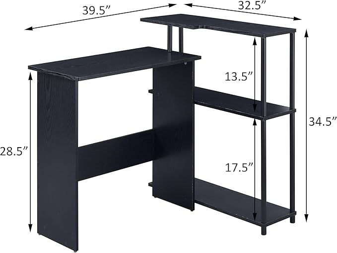 NicBex Kimberly-DW-00209-LWJ Home Office Desks, 39.5"x32.5"x34.5", Black - LeafyLoom
