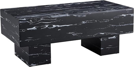 NicBex 43.3Inch Rectangular Dining Table,Minimalist Kitchen Table with Black and White Patterns Tabletop for 4 to 6,Modern Coffee Table,Dining Room Table for Kitchen,Small Space and Living Room,Black - LeafyLoom