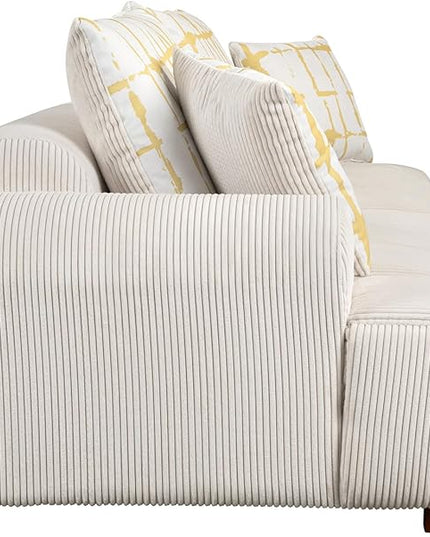 Oversized 4 Seaters Corduroy Upholstery Modular Cloud Sectional Sofa Couch,Modern Living Room Deep Seat Upholstered TV Sofa&Couch with 4PCS Pillows and Rubber Wood Legs for Home Apartment - LeafyLoom