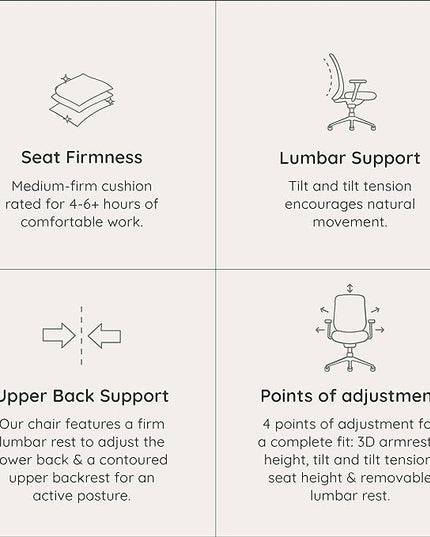 Branch Daily Chair - Computer Office Chair with Swivel, Lumbar Rest, and Adjustable Armrests - Sustainable, Stylish Mesh, & Adjustable Armrests - Comfortable Seating for Improved Posture - Black - LeafyLoom